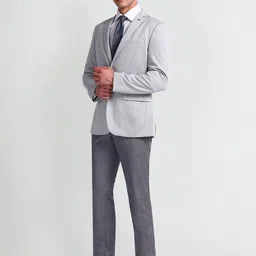 Arrow Notched Lapel Long Sleeves Single Breasted Slim Fit Formal Blazer image 4