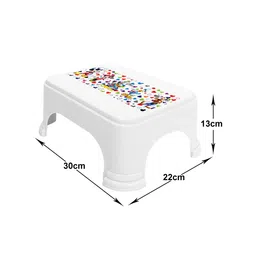 Kuber Industries White 2 Pieces Classic Glossy Step Stool Bathroom Accessories image 5