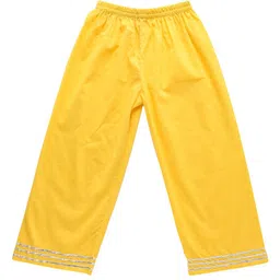 Cute Couture Girls Woven Design Regular Gotta Patti Kurta with Trousers image 2