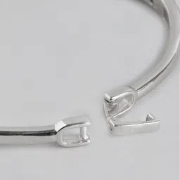 Carlton London Women Silver-Toned Brass Cubic Zirconia Rhodium-Plated Bangle-Style Bracelet image 2