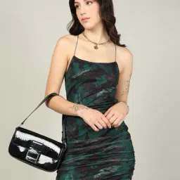 Shein Bold Spaghetti Strap Ruched Backless Bodycon Dress image 5