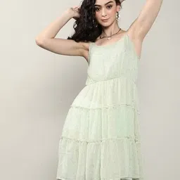 Shein Party Mini Length Tiered Hem Micro Print Tiered Dress image 5