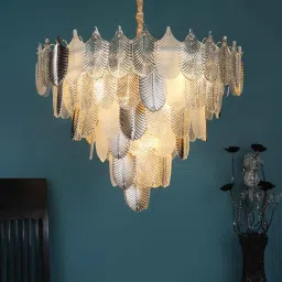 stello Abin White Metal & Glass Empire Chandelier image 1