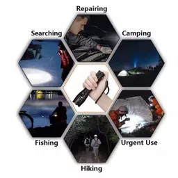 regals choice Ultra Bright Tactical Torch – Compact Rechargeable LED Light 4 hrs Torch Emergency Light image 4