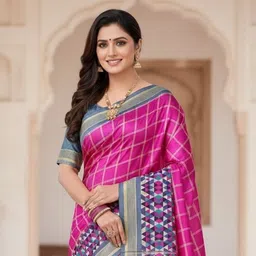 anugrah textile Embroidered Banarasi Lycra Blend, Chiffon Saree-picture-17