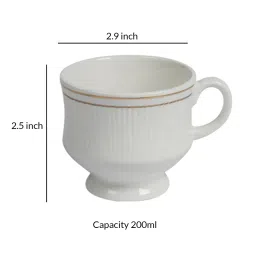 cdi White 200 ml Bonechina 12 Pcs Tea Cup image 4