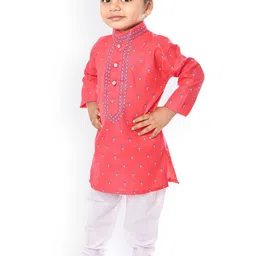 BAESD Boys Ethnic Motifs Printed Kurta with Pyjamas image 2