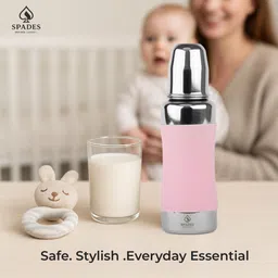spades Baby Feeder Bottle 250ml Stainless Steel | Mirror Finish BPA Free Pack of 3 - 250 ml image 5