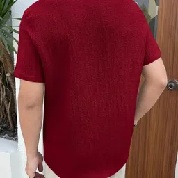 sti Men Regular Fit Self Design Mandarin Collar Casual Shirt image 2