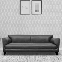 febonic Convi Leatherette 3 Seater Sofa in Lama Grey Colour-picture-18