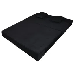 seventh heaven Relax King 8 Inch PU Foam (72x60) 2 Seater Sofa Cum Mattress In Black Colour image 5