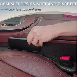 autobizarre 2 Pc Black Car Seat & Center Console Gap Filler with Mobile,Card/Key Holder Car Side Seat Catcher image 5