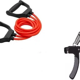 emmkitz Combo Rope Rubber Bands for Fitness Exercise Resistance Tube with gripper Home Gym Hand Grip/Fitness Grip Fitness Accessory Kit Kit-picture-12