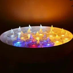 true décor Flameless & Smokeless Transparent Acrylic Multi Led Tea Light Candle Candle-picture-11