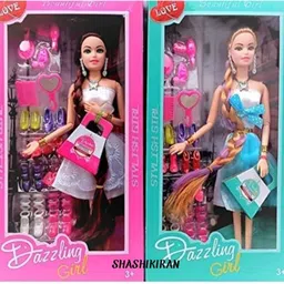 Rk Toys Combo Beautiful Doll Toy Set with Movable Joints and Other Ornaments-image-2