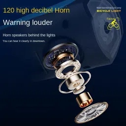 the morning play Cycle Front LED HORN Solar Light & USB with Horn BELL Waterproof LED HORN LED Front Light image 5