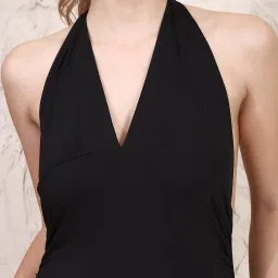 Shein Halter Plunging Neck Backless Mini Bodycon Dress image 5