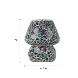 foziq Tokyo Multicolour Glass Shade Table Lamp With Glass Base image 4