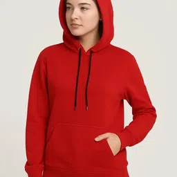 clothy Women Full Sleeve Solid Reversible Hooded Sweatshirt-picture-14