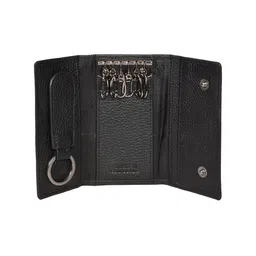 Sassora Black Genuine Leather Small Key Case image 3
