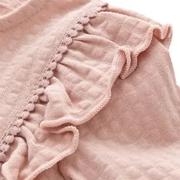 StyleCast Beige Infants Girls Self Design Cotton Bodysuit & Headcover image 2