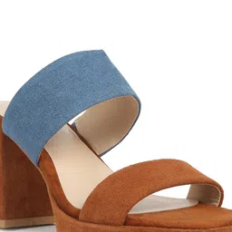 RAG & CO Open Toe Suede Platform Heels image 5