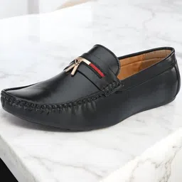 red lions Black Synthetic Leather Casual Loafers For Men image 2