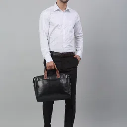 LOUIS STITCH Windowpane Checked Comfort Pure Cotton Formal Shirt image 5