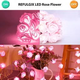 refulgix 14 LEDs 3 m Pink Steady Flower Rice Lights image 4
