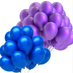 mosclue Solid Hd/Metalic 100 Ballons Purple and Blue For Kids/Adult/Party/Birthday Decorations Balloon image 3