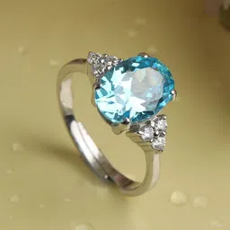 belwick Silver Plated Sky Diamond Ring For Woman Brass Diamond Silver Plated Ring-picture-12