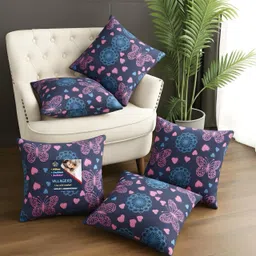 villagers Microfibre Cushion Pack of 5 Geometric Premium Cushion Set | (16x16 inch)-picture-15