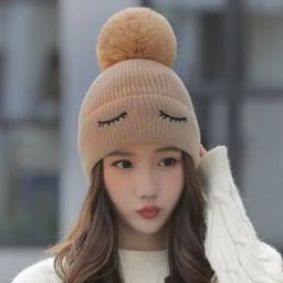highever Women's stylish winter woolen cap soft warm fur inside pom-pom on top for girls Woven Beanie-picture-24