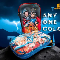 technochitra Lightning Hero Force Zipper Geometry Pencil Pouch with Mesh Pocket Art EVA Pencil Box image 3
