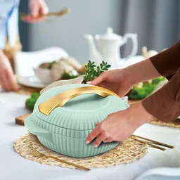 milton Oyster 1000 PU Insulated Inner Stainless Steel Casserole, 860 ml, Light Green Serve Casserole image 4