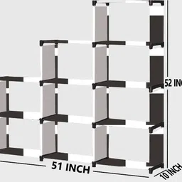 sb07 French Door Print 12 Layer Simple Bookshelf/Multipurpose Rack Metal Open Book Shelf image 2