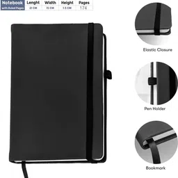 urban kiosk Leather Finish Premium Quality Notebook Diary A5 Diary Ruled 174 Pages image 3