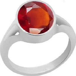 divine souvenirs Gomed Ring Silver Garnet Silver Plated Ring-picture-13