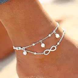 OOMPH  Pearls Beaded Layered Charm Bohemian Fashion Anklet-picture-16