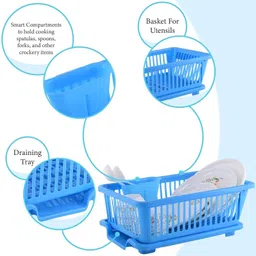 cozybuyer Dish Drainer Kitchen Rack Dish Drainer Washing 3 in 1 Rack Durable Plastic Kitchen Plastic image 4