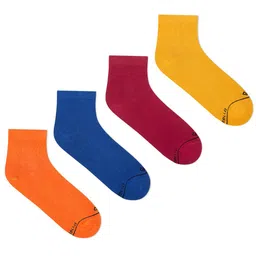Dynamocks Men Pack of 4 Orange & Blue Ankle Length Socks-picture-23
