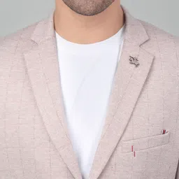 cantabil Men Checkered Single Breasted Casual Blazer image 5