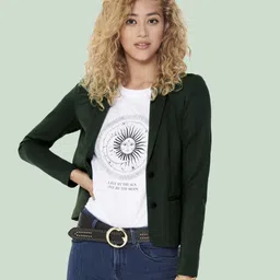 rocksy Women Solid Single Breasted Casual Blazer image 3