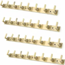 gloxy 8 Hooks Stainless Steel Wall Mount Hanger for Hanging Clothes- Antique,(4 Pcs) Door Hanger image 1