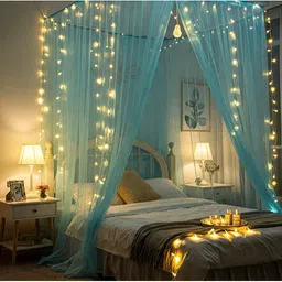 specialyou.in Canopy Tent Decoration, Bedroom Decoration, Aesthetic Room Decor, Backdrop Decor Curtain Fabric image 4