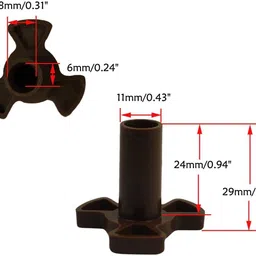 payflip 2 PCS Microwave Turntable Coupler, 0.94 Inch Microwave Shaft, Small Microwave Oven Roller Guide Support Coupler Tray Shaft, Glass Tray Drive Coupling Replacement - (Shaft Length: 0.94") Electronic Components Electronic Hobby Kit image 4