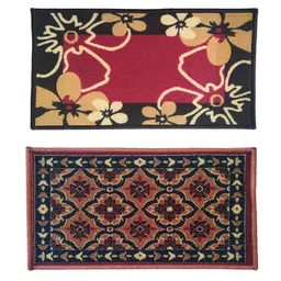 Multicolor Abstract Nylon 14x22 Inches AntiSkid 2 Door Mats By Athom Living image 2