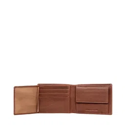 Eske Men Brown Textured RFID Leather Two Fold Wallet image 5