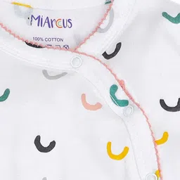 MiArcus Girls Pack Of 2 White & Orange Printed Cotton Rompers image 5