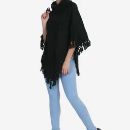 JoE Hazel Women Green Self Design Poncho image 5